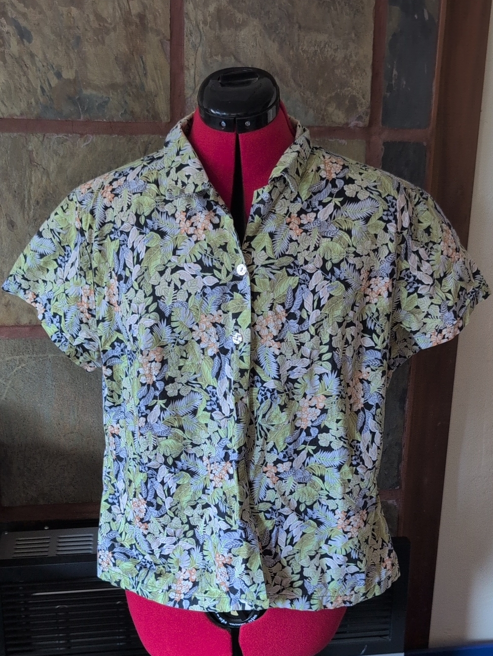 Green Floral Hawaiian Shirt
